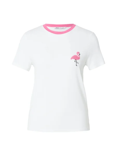 ONLY Tricou ONLHEART roz deschis / negru alb