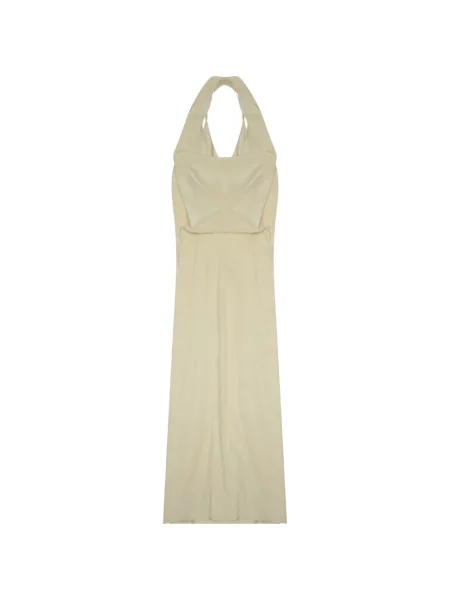 Rochie midi Alysi de mătase galben