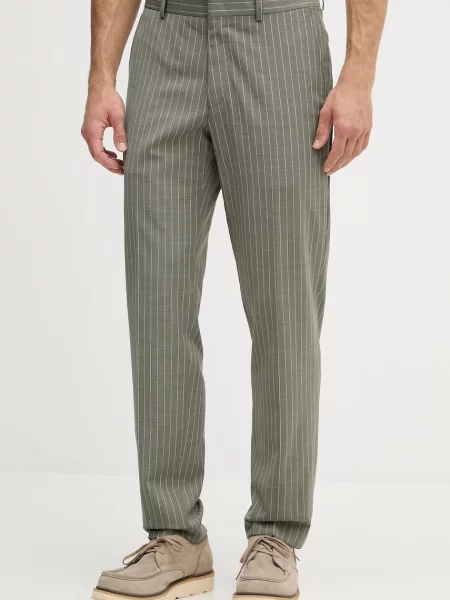 Michael Kors pantaloni bărbați cu amestec de lână verde