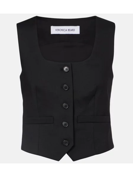 Vestă Veronica Beard de lână negru