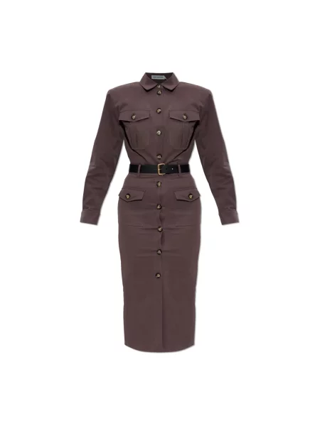 Sukienka Self-portrait brązowa