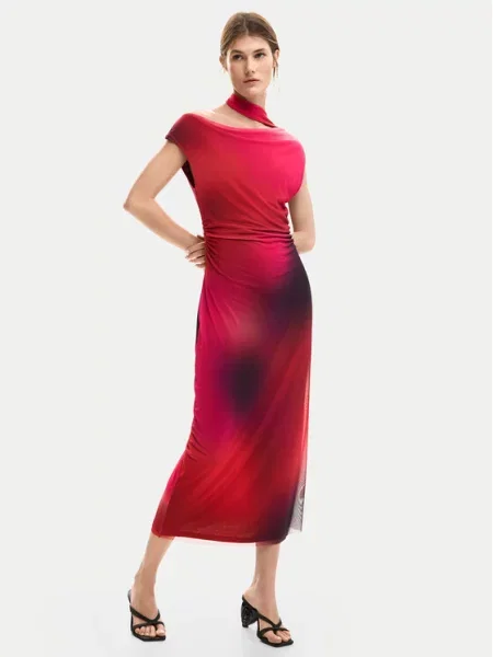 Sukienka Desigual Vest Maine Dress Red S czerwona