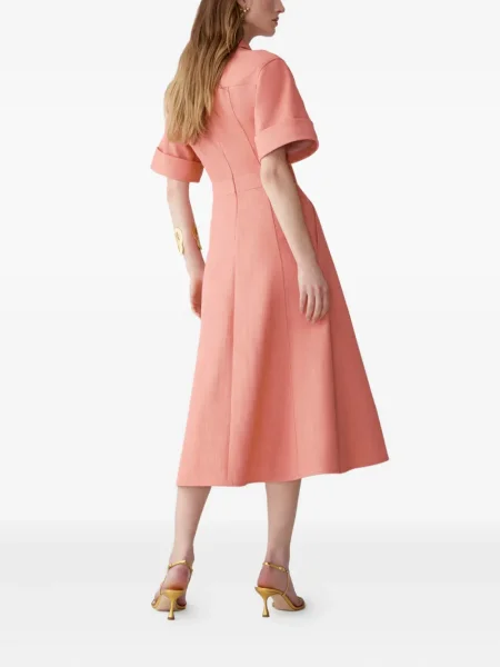 Κοστούμι τζιν φόρεμα Carolina Herrera με μήκος μέχρι το γόνατο ροζ