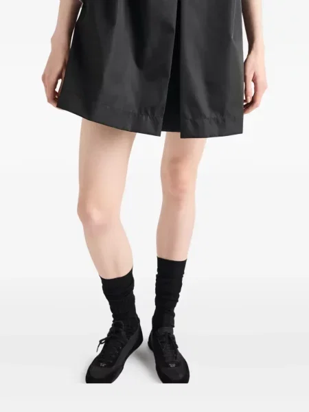 Rochie mini Prada plisată de costum de jumătate de fermoar negru