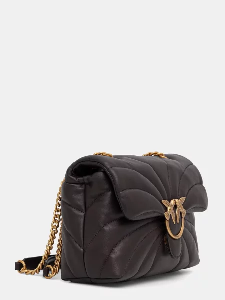 Pinko De piele geantă pe umăr Love Puff Classic Cl maro