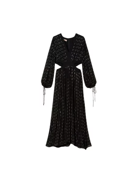 Haftowana maksi sukienka maxi Twinset czarna