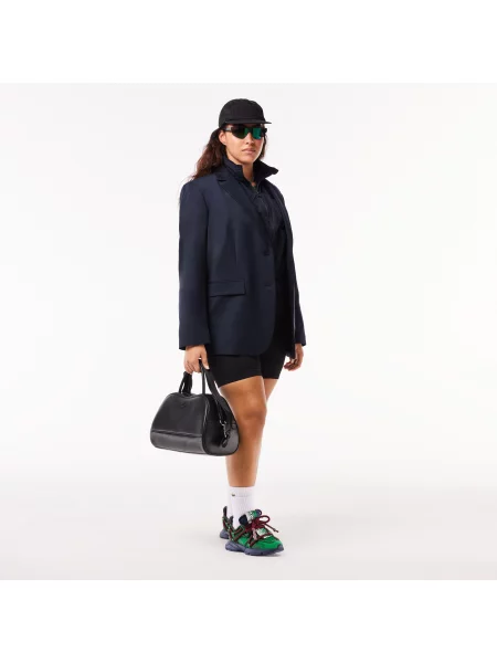 Lacoste Marynarka Wełniana Oversized granatowa