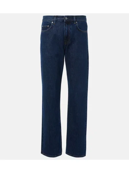 Blugi drepți Toteme cu talie joasă albastru