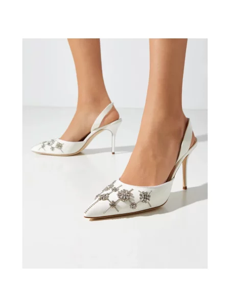 Czółenka Manolo Blahnik skórzana biała