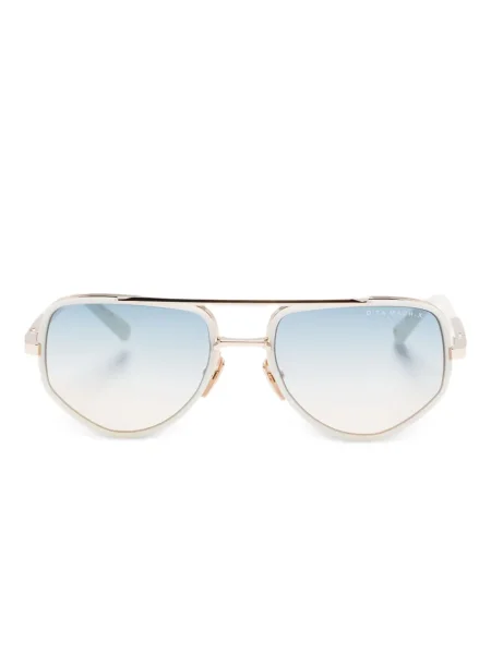Ochelari de soare Dita Eyewear cu imprimeu geometric alb