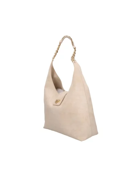 Torebka hobo Elisabetta Franchi zamszowa beżowa