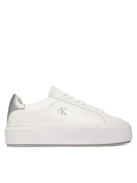 Calvin Klein Sneakers Flatform Lace Up Lth Met alb
