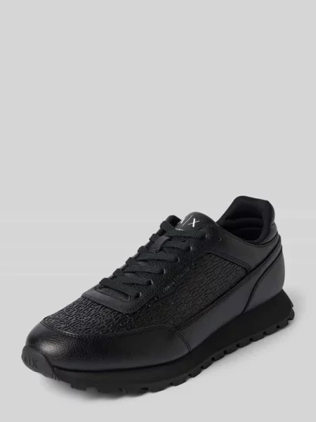 Sneakersy z wzorem z logo i profilowaną podeszwą Armani Exchange czarne