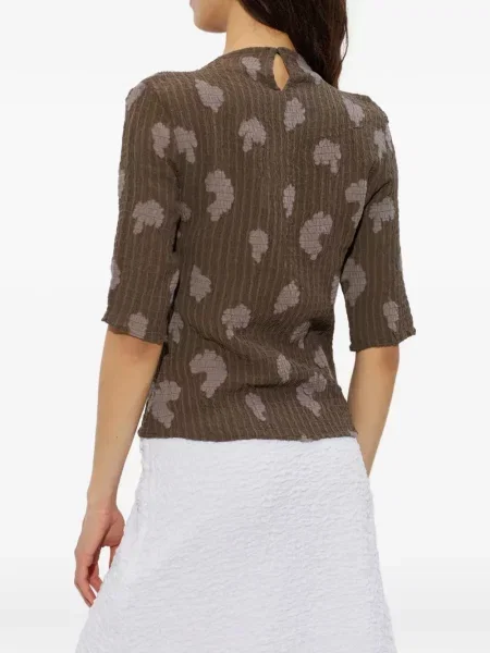 Top Samsøe Samsøe cu model floral cu imagine maro