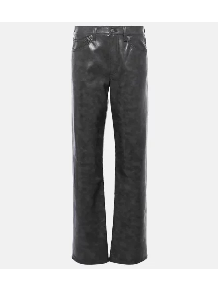 Spodnie Agolde skórzane szare