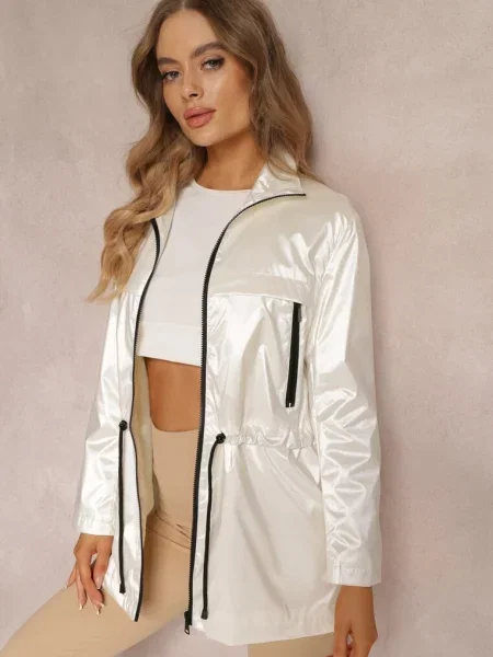 Jachetă cu Strălucire Grainne albă