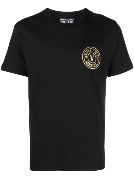 Tricou Versace Jeans Couture cu imagine scurt negru