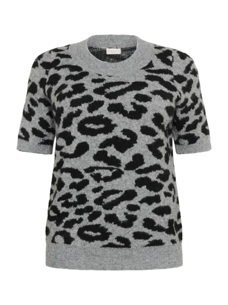 KAFFE CURVE Pulover KCSandia siva crna