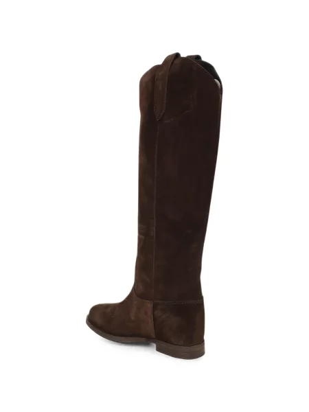 Botine Via Roma 15 din piele de căprioară maro