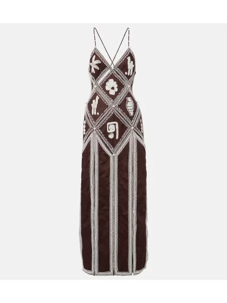 Rochie maxi Alemais de costum maro
