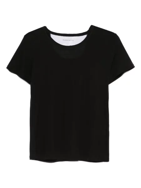 Tricou Purotatto cu decolteu rotund negru