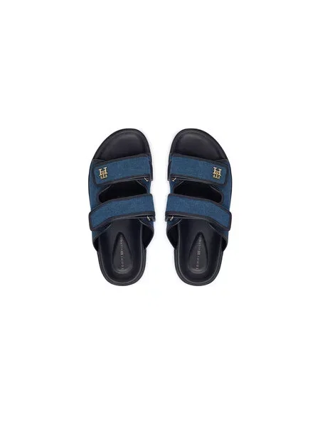 Natikače Tommy Hilfiger Double Strap Denim Sandal plava