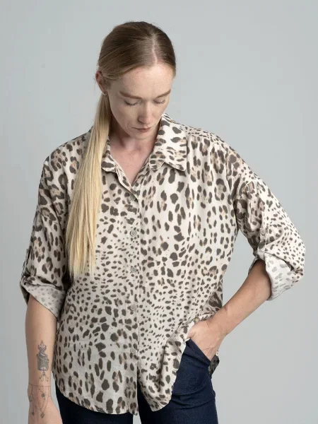 Bluză Lamia Moda cu buline bej