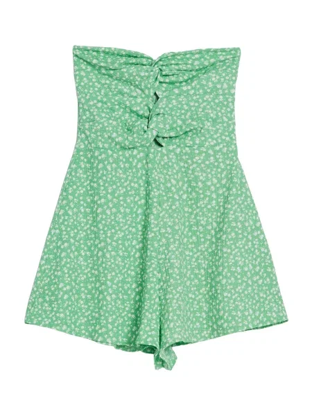 Bershka Salopeta verde deschis alb