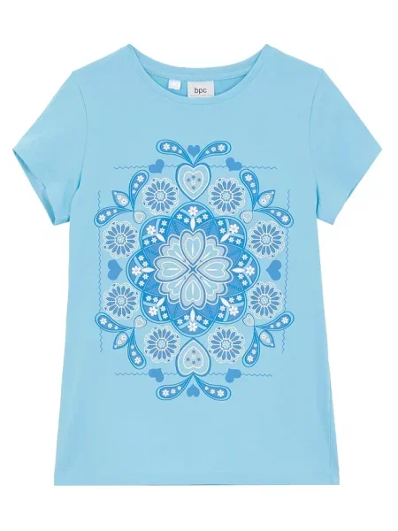 T-shirt z czystej bawełny organicznej niebieska