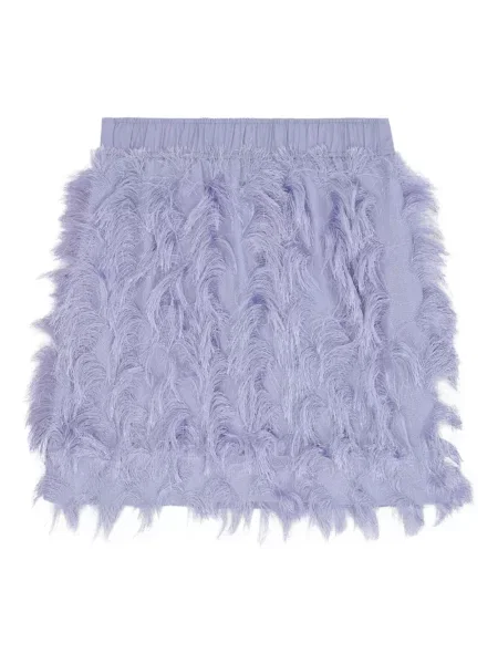 Fustă Ganni cu franjuri plasă violet