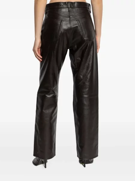 Pantaloni Rag & Bone din piele maro