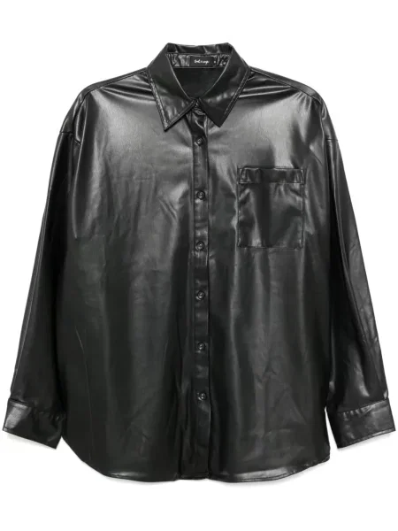 Długa koszula Tout A Coup skórzana czarna