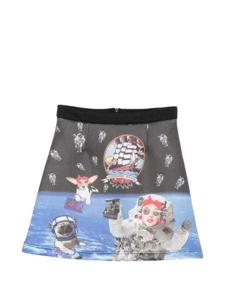 Fustă The Artistylist cu imagine în linie A negru