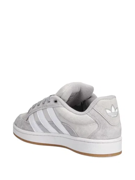 Pruhované klasické zvonové kalhoty Adidas hnědé