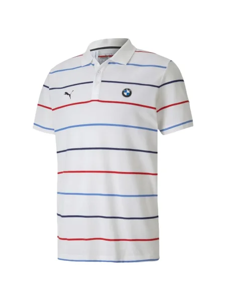 Tricou polo Puma cu dungi alb