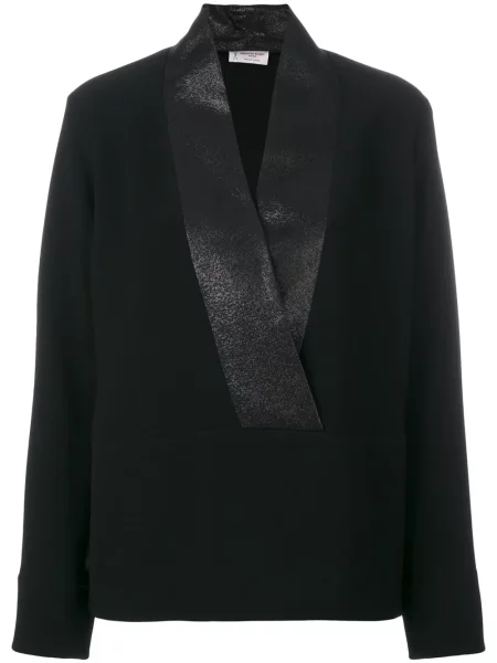 Bluzka Alberto Biani z dekoltem w serek czarna