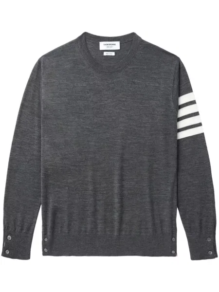 Pulover Thom Browne cu decolteu în U gri