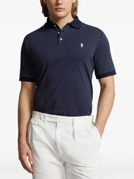 Tricou polo Polo Ralph Lauren cu glugă cu blană cu broderie roșu
