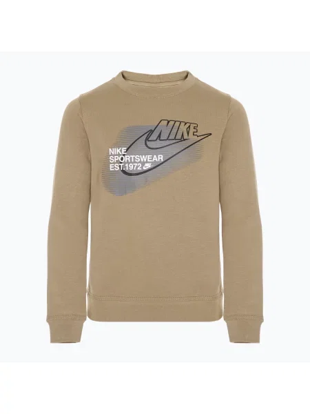 Bluza dziecięca Nike Sportswear Standard Issue Crew-Neck khaki brązowa