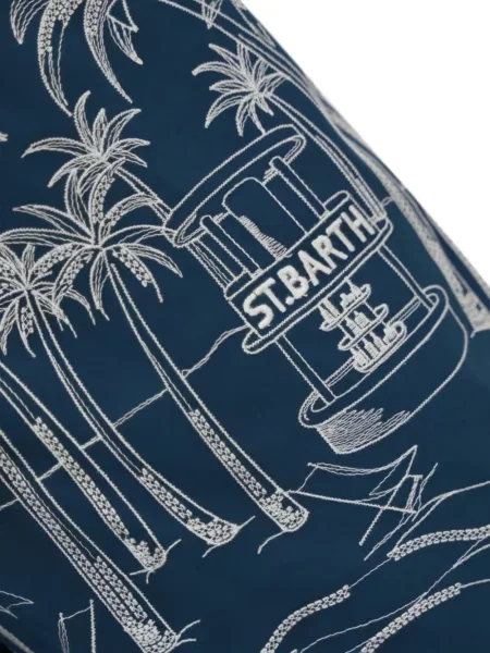 Slip de baie Mc2 Saint Barth cu broderie albastru