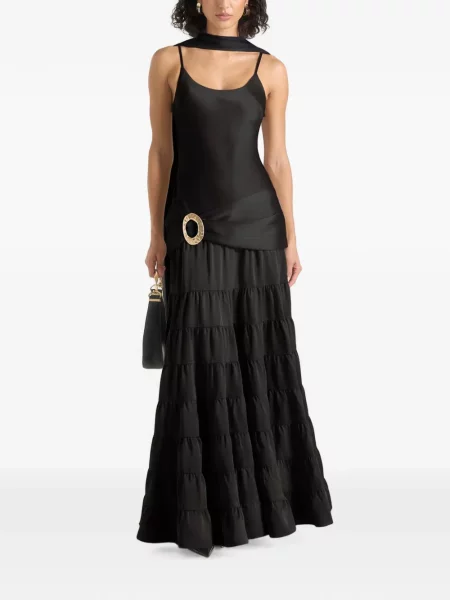 Cu centură rochie maxi Manière De Voir din satin negru