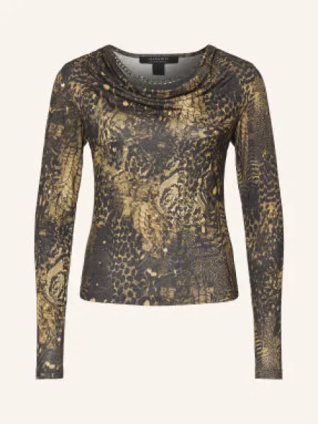 Allsaints Tričko S Dlouhým Rukávem Hallie khaki