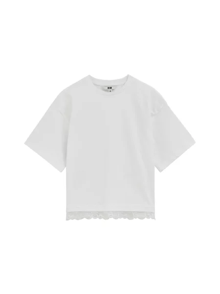 WE Fashion Tricou Meisjes lână alb