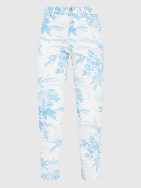 Укорочені джинси у принт Floral Toile De Jouy Twin-set білі