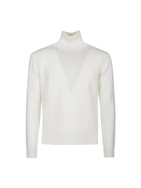 Sweter z golfem Ballantyne wełniany do golfa biały