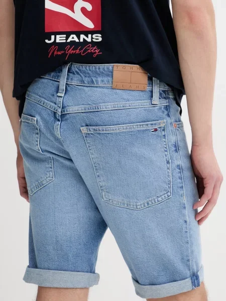 Szorty jeansowe o kroju regular fit z mieszanka bawełny model RONNIE SHORT' Tommy Hilfiger Jeans niebieskie