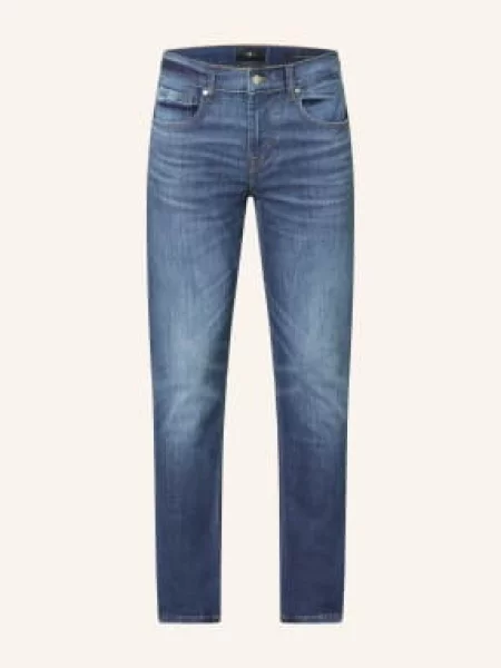7 For All Mankind Dżinsy Slimmy Tapered Skinny Fit blau niebieskie