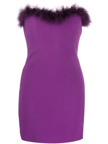 Rochie Amen cu pene din crep violet