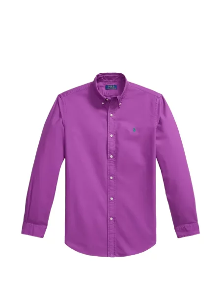 Λινό ριγέ polo Polo Ralph Lauren με κέντημα πράσινο