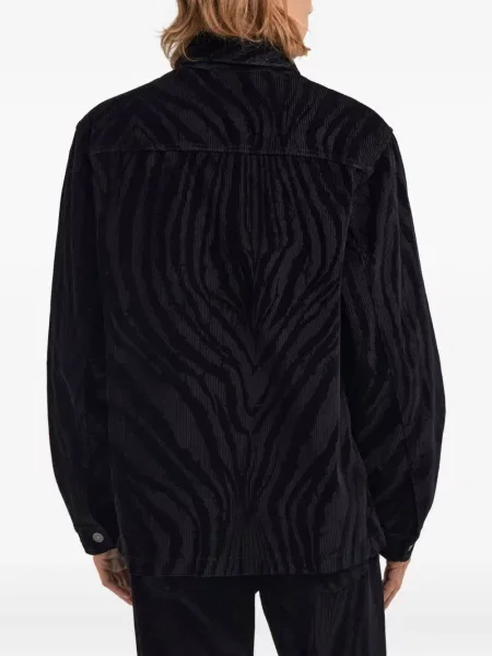 Cămașă Roberto Cavalli cu imagine cu model zebră negru